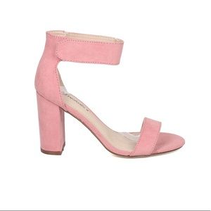 Breckelles Open Toe Ankle Strap Sandal Block Heel